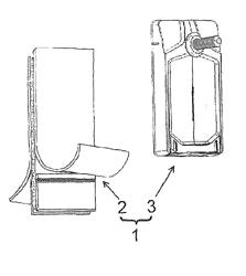 HOLDING DEVICE FOR ADHESIVE FASTENING TO A SURFACE, HAVING AN ALLOCATED FASTENING ELEMENT