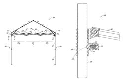 Sliding-eave mount mechanism for canopy structure
