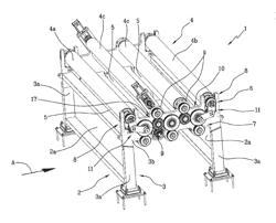 ADVANCEMENT MEMBER FOR FIBRE MATERIAL AND CARBONIZATION FURNACE FOR THE PRODUCTION OF CARBON FIBRE