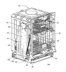 Dishwasher with a multi-layer acoustic material in a condensing drying system