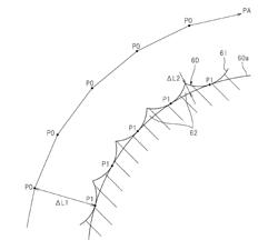 Workpiece machining surface display method showing dimples to be formed on mashing surface, workpiece machining surface display device showing the dimples, and tool path generation device having the display