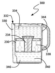 Water container with floatable filter system and method