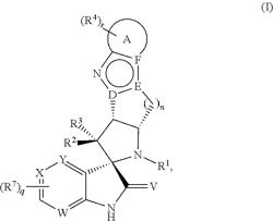 Spiro[3H-indole-3,2′-pyrrolidin]-2(1H)-one compounds and derivatives as MDM2-P53 inhibitors