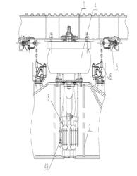 CENTRAL TRACTION DEVICE FOR STRADDLING MONORAIL TRAIN