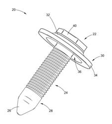 Recessed spring washer flow drill screw