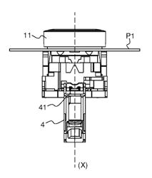 FASTENING DEVICE FOR ELECTRIC CONTROL AND/OR INDICATOR MEMBER