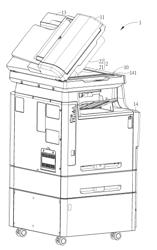 TWO-SIDED SCANNING DEVICE HAVING BRIGHTNESS CALIBRATION COMPONENTS AND SCANNING BACKGROUND COMPONENTS AND OFFICE MACHINE THEREWITH