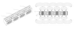 Series fan inclination structure