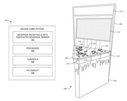 Arcade game with integrated beverage sensor