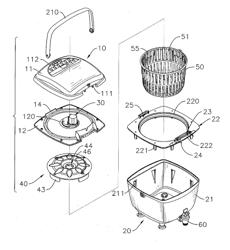 FLIP-TOP WASHING DEVICE FOR VEGETABLES AND FRUITS