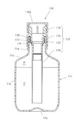 Content-accommodating container, content-accommodating product using same, discharge product, and discharge device