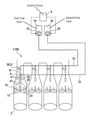 Injection device, internal combustion engine, and method for operating an internal combustion engine