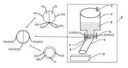 Filling apparatus used in an evaporator system and filling method