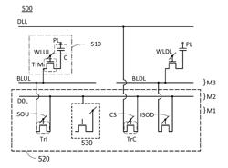 Semiconductor device comprising memory devices each comprising sense amplifier and memory cell