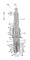 Spark plug including an insulator with a front end portion having first and second sections