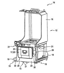 HEATING DEVICE HAVING A HOLDING APPARATUS TO ACCOMMODATE A CONTROL UNIT