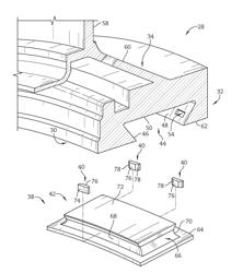 Turbine assembly with load pads