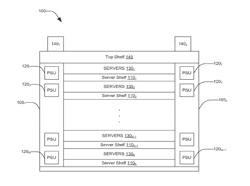 Server rack architecture that facilitates reduced current density