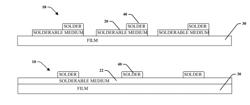 High speed solder deposition and reflow for a printed flexible electronic medium