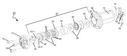 Rotary shear valve with a two-pin drive shaft for liquid chromatography applications