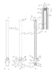 Single action dispensing device with sliding sleeve having a plug