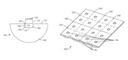 Light emitting device with self-aligning preformed lens