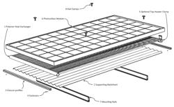 Fluid cooled integrated photovoltaic module