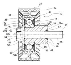 Pulley device for tensioner roller or winding roller