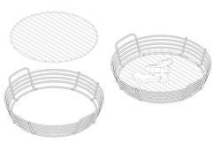 Wire ring device that combines with a charcoal grate to form a shakable basket