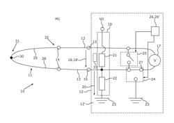 Electronic Circuit for Driving a Thermocouple Element, Temperature Sensing Device, and Method for Observing a Leakage Resistance of the Thermocouple Element