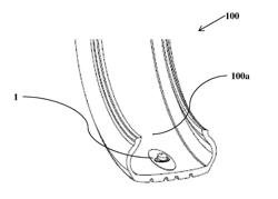 DEVICE FOR SECURING AN ELECTRONIC UNIT TO A TYRE AND A TYRE COMPRISING AN ELECTRONIC UNIT