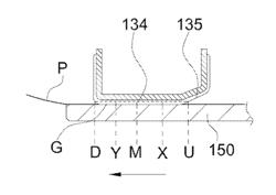 Image scanning device, image forming apparatus with pressing member has positions to contact and separate from document for reducing vertical lines in printed image