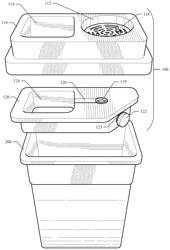 TRASH RECEPTACLE FOR SEPARATING LIQUIDS AND SOLIDS