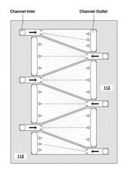 Counter-flow expanding channels for enhanced two-phase heat removal