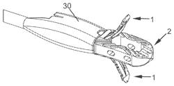 Anchoring device and system for an intervertebral implant, intervertebral implant and implantation instrument