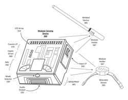 Modular sensing device for processing gestures