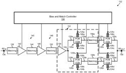 Power amplifier module using phase-change material (PCM) radio frequency (RF) switches and selectable matching networks