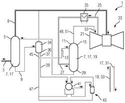 Method and device for the desulphurisation of a gas flow