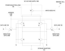 Selectively disconnecting a memory cell from a power supply