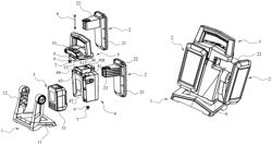 Work light with light source assembly with swing arm coupled to light casing using a joint assembly