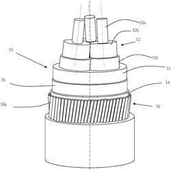 METHOD AND ARMOURED CABLE FOR TRANSPORTING HIGH VOLTAGE ALTERNATE CURRENT