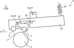 MEDIUM CONVEYING DEVICE AND LIQUID DISCHARGING DEVICE