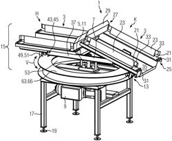 Picking device in the form of a rotary table