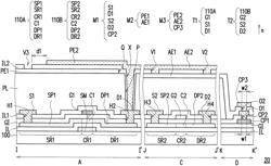 Array substrate with openings in insulation layer for auxiliary elecrode