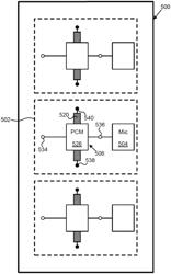 Semiconductor chips and systems having phase-change material (PCM) switches integrated with micro-electrical-mechanical systems (MEMS) and/or resonators