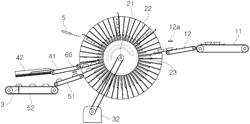 Tray-and-tableware flipping device and dishwashing system using same