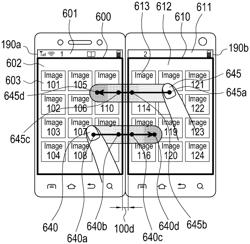 Device including plurality of touch screens and screen change method for the device