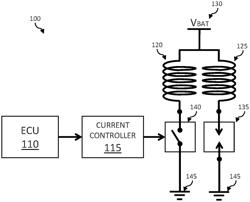 Circuit and method for coil current control