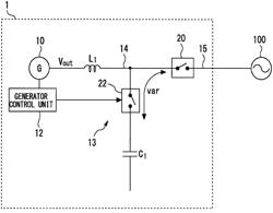 POWER CONVERSION DEVICE, POWER SYSTEM AND METHOD OF SUPPRESSING REACTIVE POWER IN POWER SYSTEM