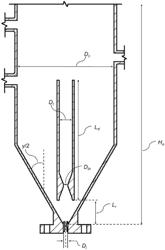 Spouted bed with venturi draft tube and method for improved gas-solid contacting